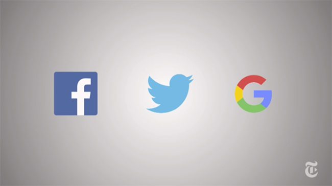 Facebook Twitter Google logos